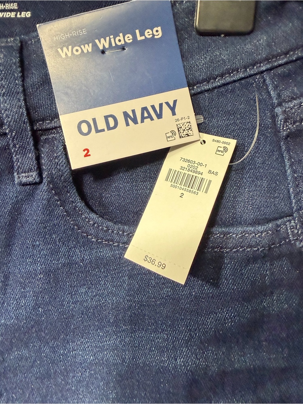 Old Navy High-Rise Wide Leg Jeans in Dark Blue